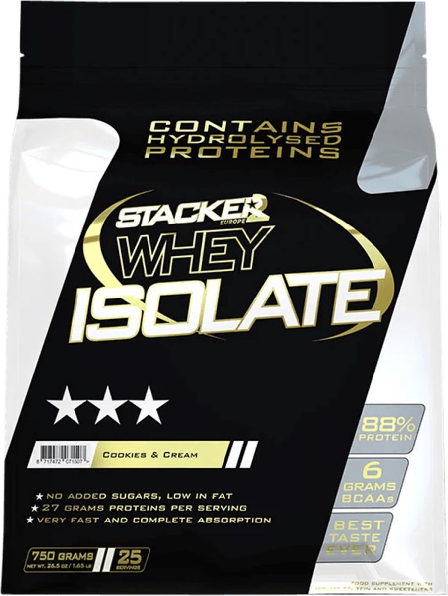 Goedkoopste Stacker 2 - Whey Isolate - 750 Gram - Cookies&Cream
