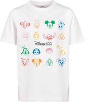Mister Tee Mickey Mouse - Disney 100 Faces Kinder T-shirt - Kids 122/128 - Wit
