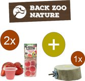 Back Zoo Nature Fruitkuipjes Aardbei - Vogelsnack - Inclusief houder