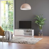 The Living Store Tv-kast Modern - Wit - 120 x 34 x 37 cm - 1 deur - 2 vakken