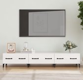 The Living Store TV-meubel wit 150x34.5x30cm - Stevig - modern - opbergruimte | - | - TV-meubels | Materiaal- bewerkt hout - ijzer