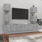 The Living Store TV-meubelset - Klassieke - Televisiekasten - 100 x 30 x 30 cm - Kleur- Grijs Sonoma Eiken