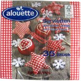 Servetten Alouette Kerst "Versiering rood" 33x33cm