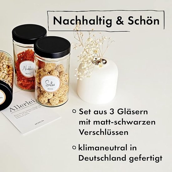 Bambuswald© 6 vershoudbekertjes van 120 ml met kliksluiting | hersluitbare & luchtdichte opbergpotjes voorraadpotjes voor magnetron en vriezer | potje glas beker bewaren