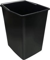 Basic, Top en Confort vervangende binnenemmer van kunststof met metalen handvat, 17L, zwart, 35 x 27 x 23,5 cm
