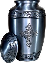 XXL As Urn - 2.2 Liter - Crematie Urn - Uniek - Voor Huisdieren of Menselijk As - Crematie As - Begrafenis Urn - Decoratie Urn - Light Cross