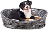 MaxxPet Hondenmand - Honden mand - Hondenbed - Ronde Kattenmand - Incl. hondenkussen - Antraciet - 58x44x19cm