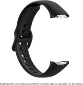 Zwart Sporthorloge Bandje geschikt voor Samsung Galaxy Fit (eerste generatie) SM-R370 - horlogeband - polsband - strap - siliconen - rubber