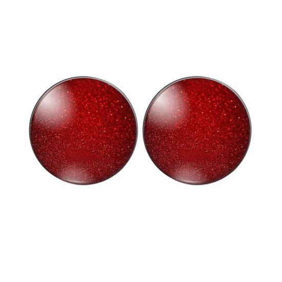 Clip oorbellen - Diep rood-2 cm-Geen gaatje-Charme Bijoux