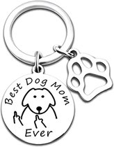 Best Dog Mom - Sleutelhanger - Cadeau voor haar - Kerst - Valentijn