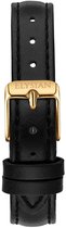 Elysian Horlogebandje - Zwart Leer - Gouden Gesp - 18mm - Quick Release - Verstelbaar