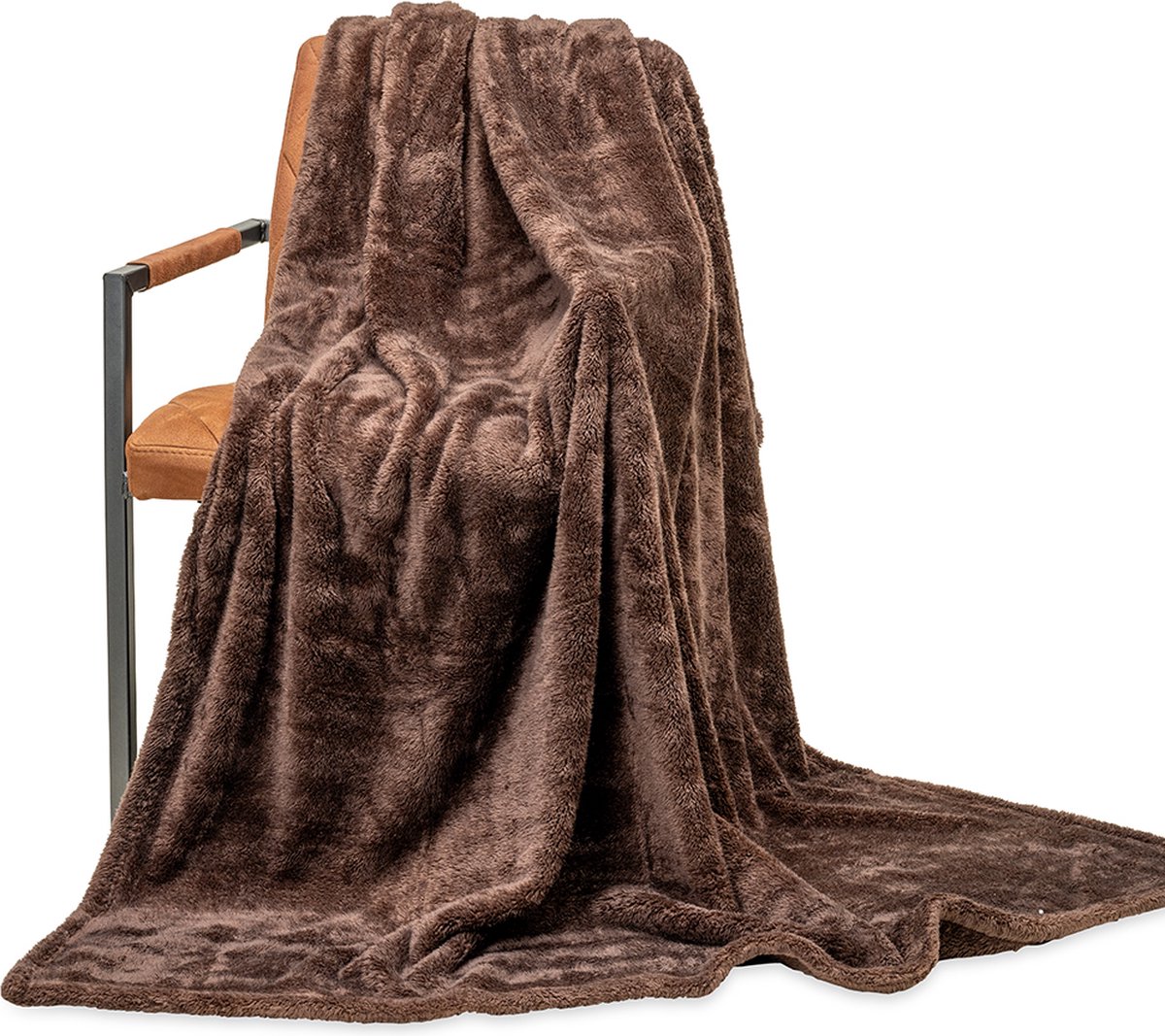 Deken Flanel Ikat Biologisch Katoen 150 x 200 Bruin David Fussenegger