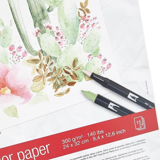 Tombow Watercolor Paper – 24 x 32 cm – 300 gr – 3 stuks