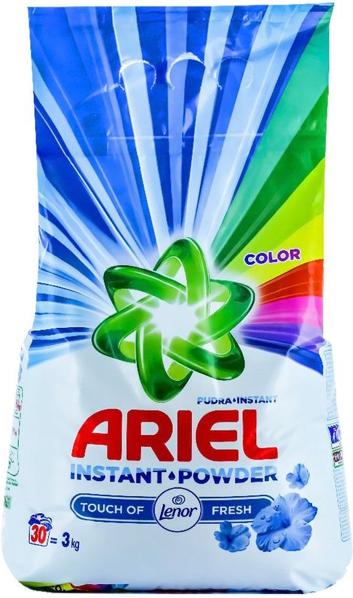 Ariel waspoeder 3 kg 30 wasbeurten Color Touch van Lenor | bol