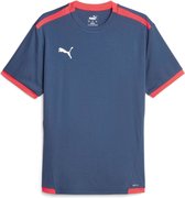 PUMA teamLIGA Jersey Jr Kinder Sportshirt - Blauw - Maat 164