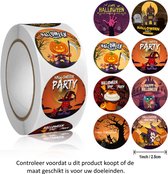 Rol met 500 Halloween Party Stickers - 2.5 cm diameter - Halloween Party - Griezelen - Trick or Treat - Pompoen - Pumpkin - Haunted House - Happy Halloween - Decoratie - Versiering - Verjaardag