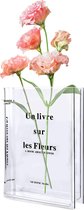 Vase de livre, vase de livre transparent, vase décoratif, décoration de bibliothèque mignonne pour les compositions florales et la décoration de la maison