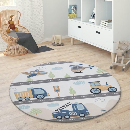 Paco Home Tapis Pour Enfant Chambre D'Enfant, Tapis De Jeu Motif Rues Et  Voitures, Vert 80x150 cm