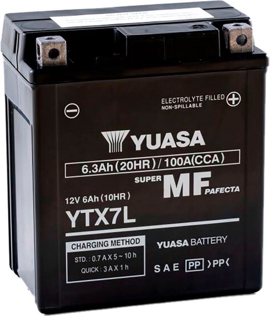 Yuasa Ytx7l Fa Accu Zwart