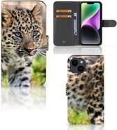 GSM Hoesje Geschikt voor iPhone 15 Beschermhoesje met foto Baby Luipaard