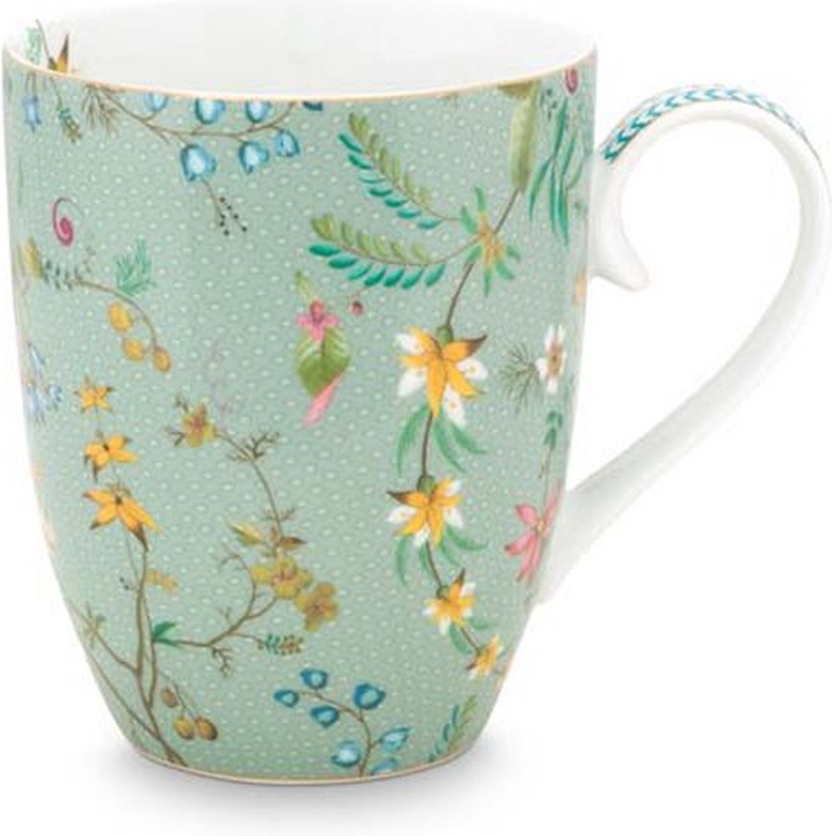 Mok Grote Jolie Bloemen Blauw 350ml