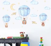 Muursticker-Muurdecoratie-Wanddecoratie-Babykamer-Kinderkamer-Slaapkamer-Luchtballon-Ruimte-Dieren-Vliegtuig-Luchtballon-60x90cm