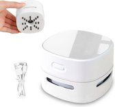 Kleyn - Mini aspirateur - Aspirateur de table - Rotatif à 360° - pour Bureau, Voiture, Voyages, École - Wit