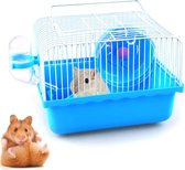 Villa Huisdierenhok - Draagbare Hamsterkooi met Accessoires - Muizen Kooi met Wiel en Waterfles (23 cm x 17 x 15 cm)