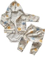 Baby jongens- baby set-3 pce - baby kleding set- kleding set - Maat 68 - vos - Multikleur - Blauw