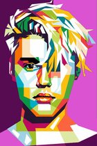 Justin Bieber Poster | Muziek Poster | JB Kunst | Roze | Wanddecoratie | Muurposter | 61x91cm | Geschikt om in te lijsten
