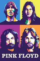 Pink Floyd Poster | Band Poster | Rock Poster | Muziekposter | Rock Poster | Wanddecoratie | Muurposter | 61x91cm | Geschikt om in te lijsten