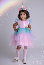 Feestjurk-regenboog-unicorn-eenhoorn-verjaardagjurk-feestkleding-meisje-girl-kleedje-zomerjurk-prinsessenjurk-verkleedkleding-jurk Sparky (mt 122/128)
