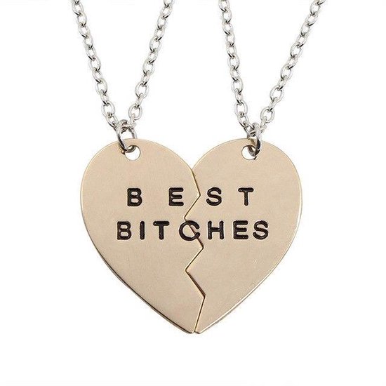 Foto: Best bitches bff vriendschapsketting voor 2 bff s goud