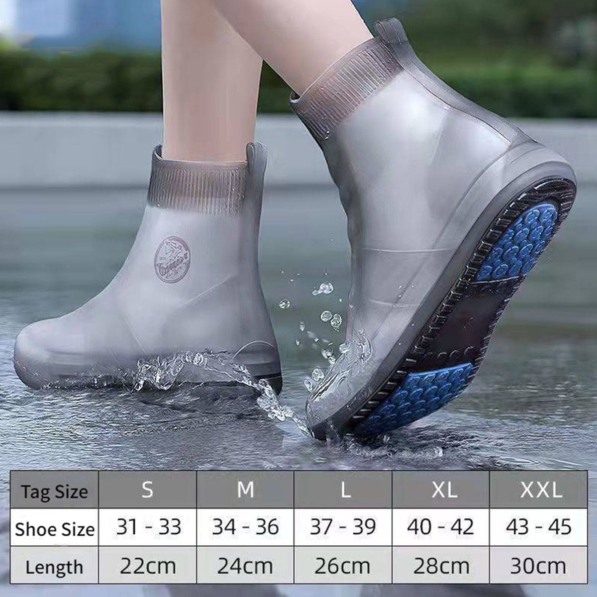 Housses de chaussures en silicone, couvre-chaussures, bottes de pluie  réutilisables faciles à transporter (noir)