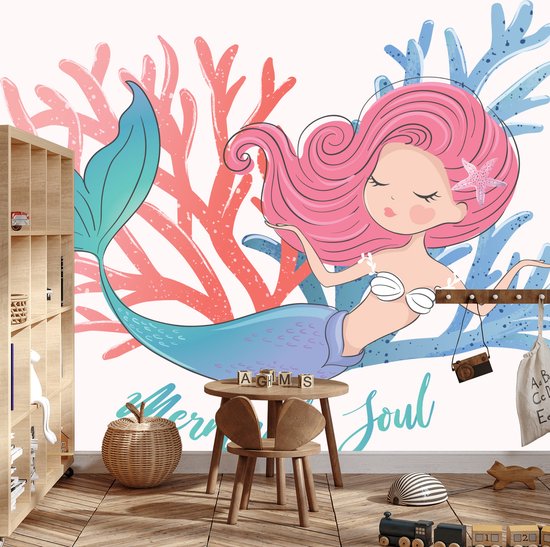 Papier peint photo Sirènes avec Plantes - Papier peint non tissé - 300 x 210 cm