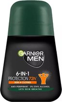 Garnier Men 6 in 1 Protection 72h Deodorant Man - Deo Roller Men - Contient de l'extrait de Moringa 50 ml