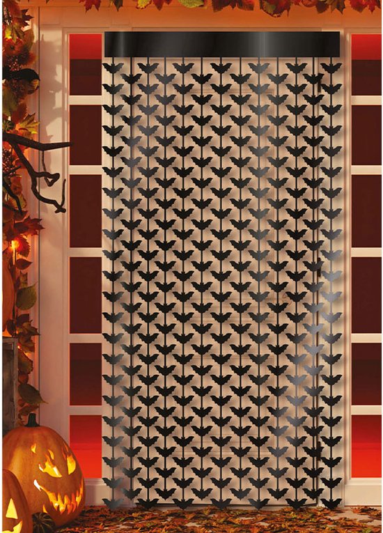 Fiestas Guirca - Deurgordijn Metallic vleermuizen (200 x100 cm) - Halloween - Halloween Decoratie - Halloween Versiering