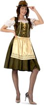 Funny Fashion - Boeren Tirol & Oktoberfest Kostuum - Best Op Oktoberfest Beatrijs - Vrouw - Geel, Groen - Maat 32-34 - Carnavalskleding - Verkleedkleding