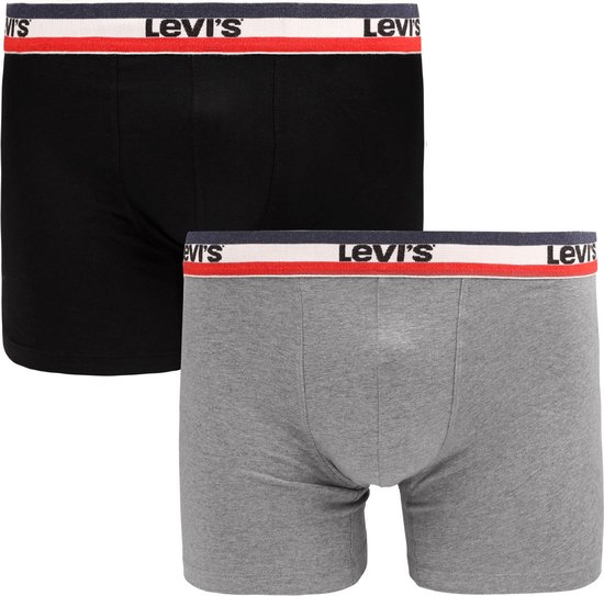 Levi's - Slip Boxers 2-Pack Zwart Grijs - Taille XL - Body-fit