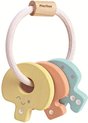 PlanToys Houten Speelgoed Baby sleutel rammelaar - Pastel