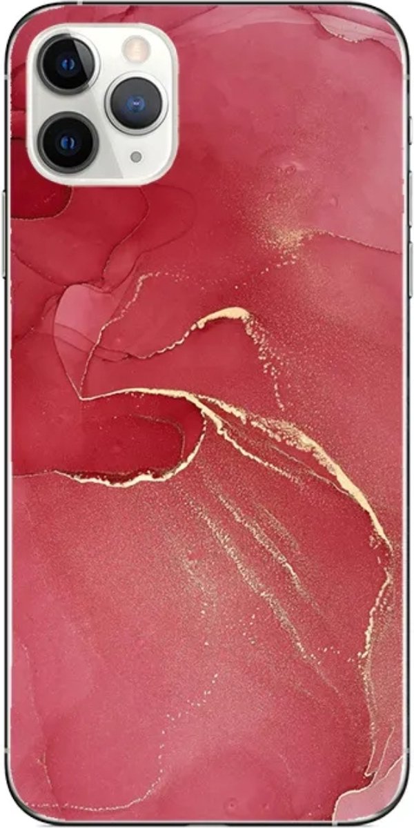 Marble Design telefoonhoesje voor de iPhone 14 PLUS - Red marble