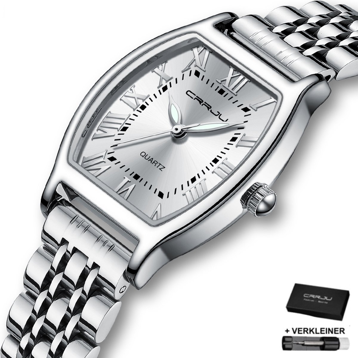 CRRJU® - Horloge Dames - Cadeau voor Vrouw - 27 mm - Zilver