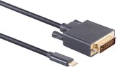 Powteq Premium - 1.8 meter - USB C naar DVI-D kabel - 4K 30 Hz - DVI 24+1 pins - Gold-plated - Alt mode USB C