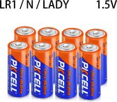 PKCELL LR1 Alkaline 1.5V Batterij - N - Lady - E90 - Perfect voor Afstandsbedieningen, Speelgoed, Rookmelders & Meer - Milieuvriendelijk Verpakt - 8 Stuks