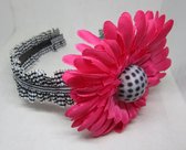 ZoeZo Design - haarband - diadeem - roze - zwart - wit