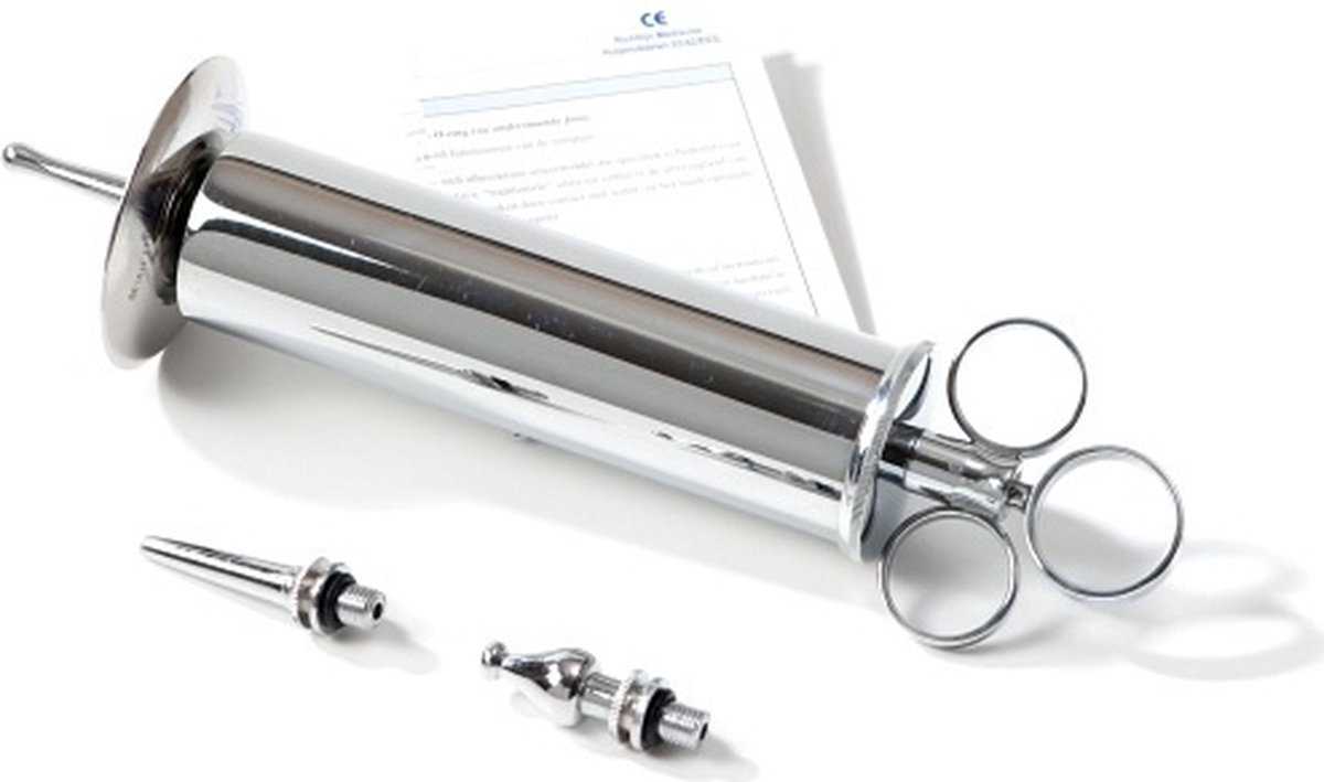 Goedkoopste Oorspuit 100cc incl. 3st. aanzetten / spatschild 19cm. Medipharchem - RVS - RVS - inclusief 3 stuks aanzetten