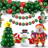 Fienosa Ballonnenboog Kerst - Rood Groen - Kerst Decoratie - Kerstcadeau - Kerst Ballonnen - Kerstman Ballon - Ballonnen boog - 88 stuks - Helium Ballonnen - Ballonnen Pilaar