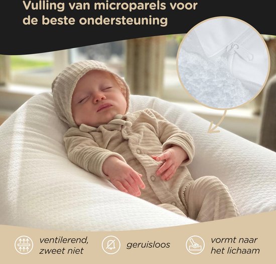 Snoozzz Voedingskussen Zwangerschapskussen Zijslaapkussen Premium kwaliteit - 185 cm - microparel vulling - luxe verpakking - Wafel Savanna - Snoozzz