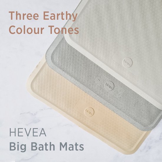 HEVEA - Badmat - Sand - 75x34cm - Groot - 100 % natuurlijkrubber - Hevea