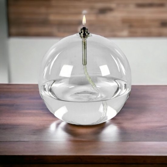 WinQ!- Lampe à huile de forme sphérique 10cm Set 2pcs-verre transparent-mèche...  | bol